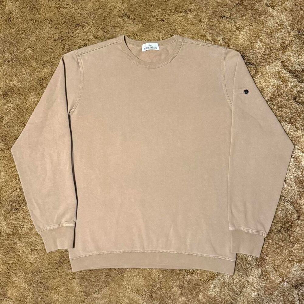 Stone Island Blank Sand Brown Crewneck Sweatshirt XXLarge No Badge